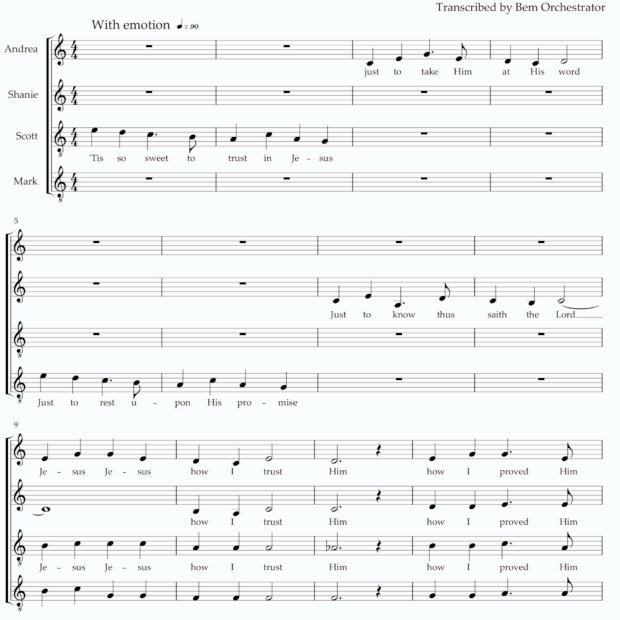 Tis so sweet to trust in Jesus – sample Tis so sweet to trust in Jesus - sample